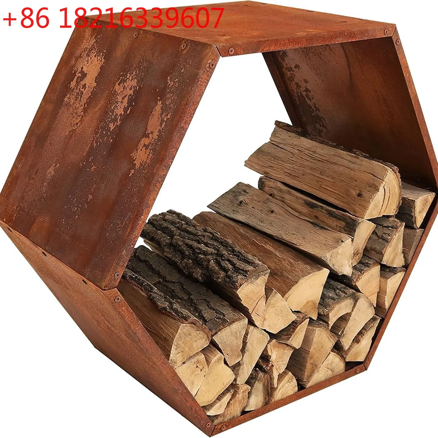 YAO Outdoor Creative Iron Embroidery Color 30-inch Hexagonal Wood Honeycomb Solid Wood Frame Single-layer Simple Design