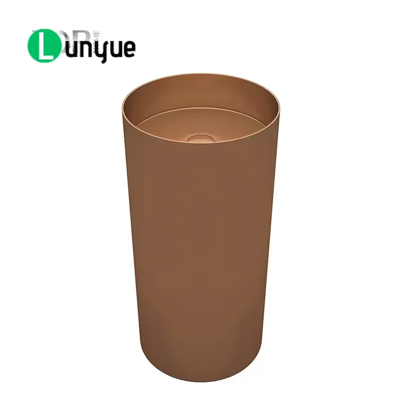 Modern Round Vertical Freestanding Bathroom Sink Hand Painted Stainless Steel CUPC Certified Easy to Clean High Quality