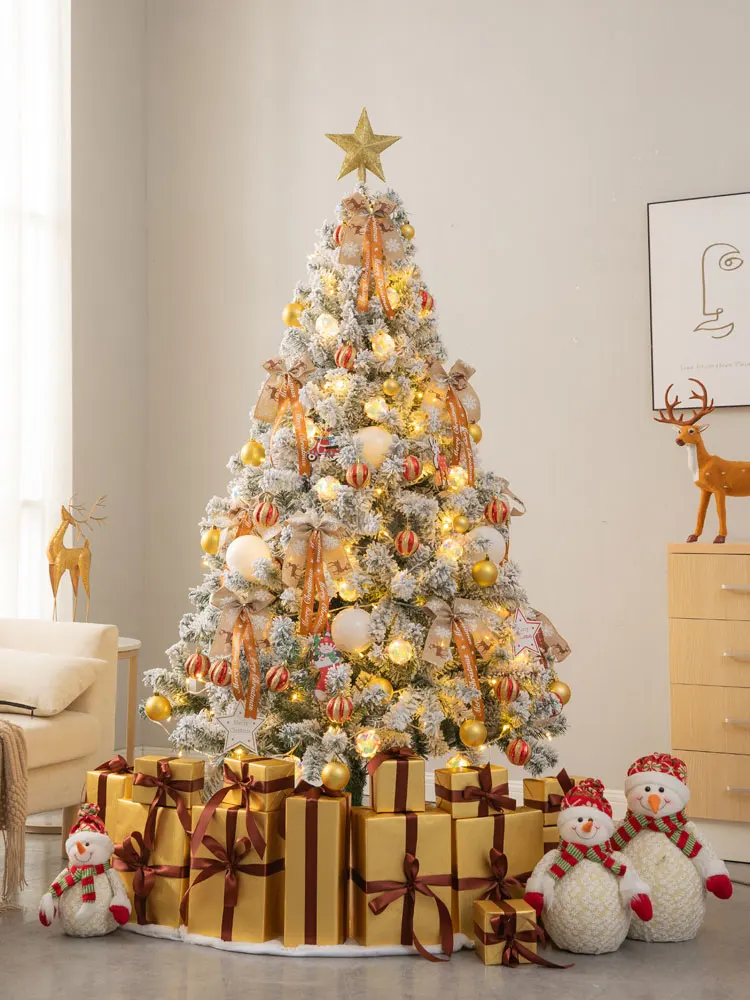 White Christmas tree set 1.5/1 8/2.1/3 meters 4 new 2024 ornaments living room home Christmas decoration