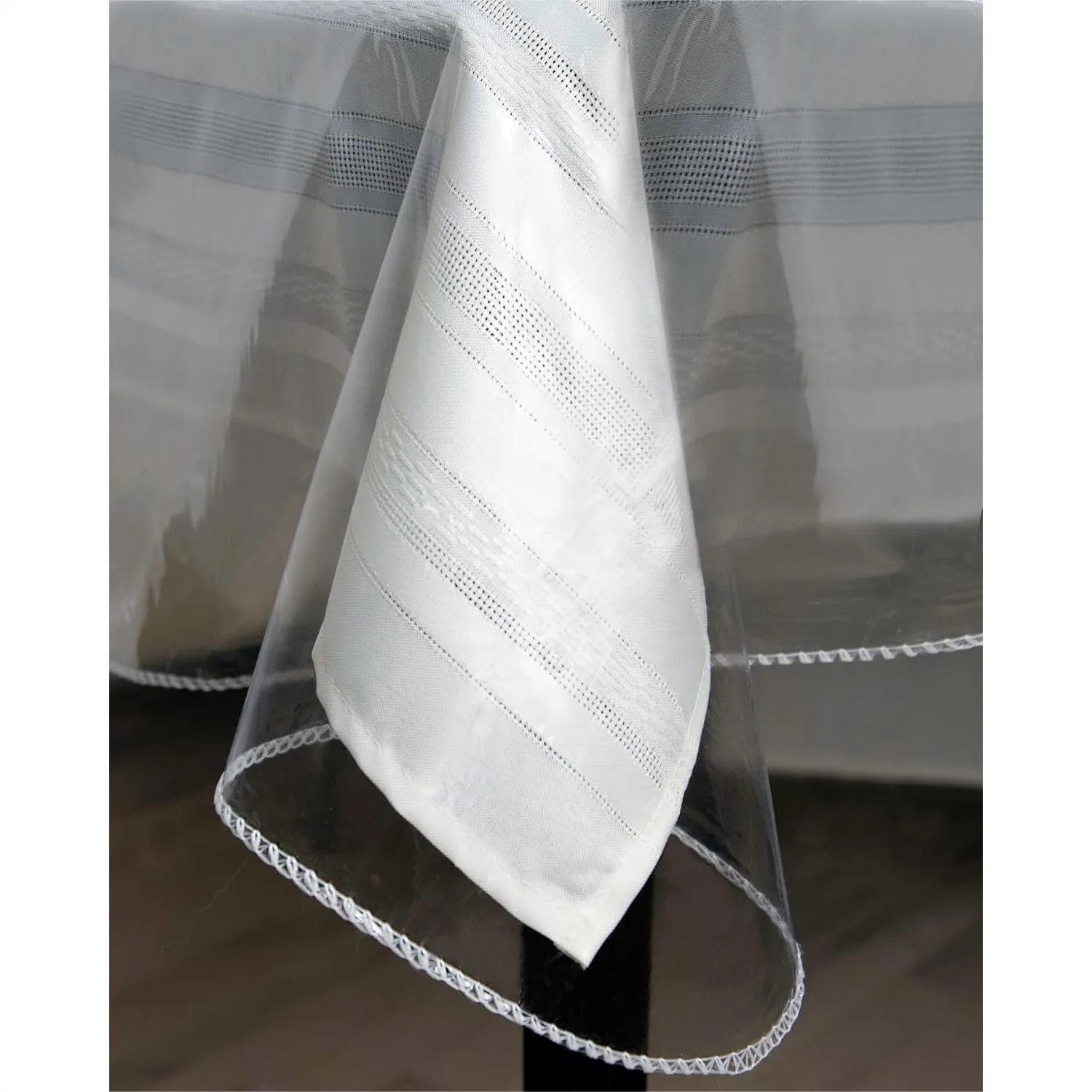 

Clear Plastic Table Cover Protector Rectangle 60x108 - Thick, Waterproof, Wipeable Vinyl for Dining Room, Kitchen, Desk, Office