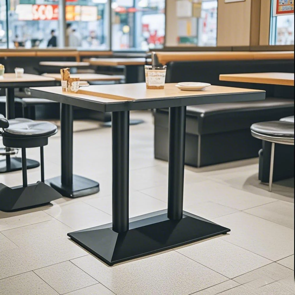 Double column, square, thickened, iron table rack, furniture, cast iron, table foot