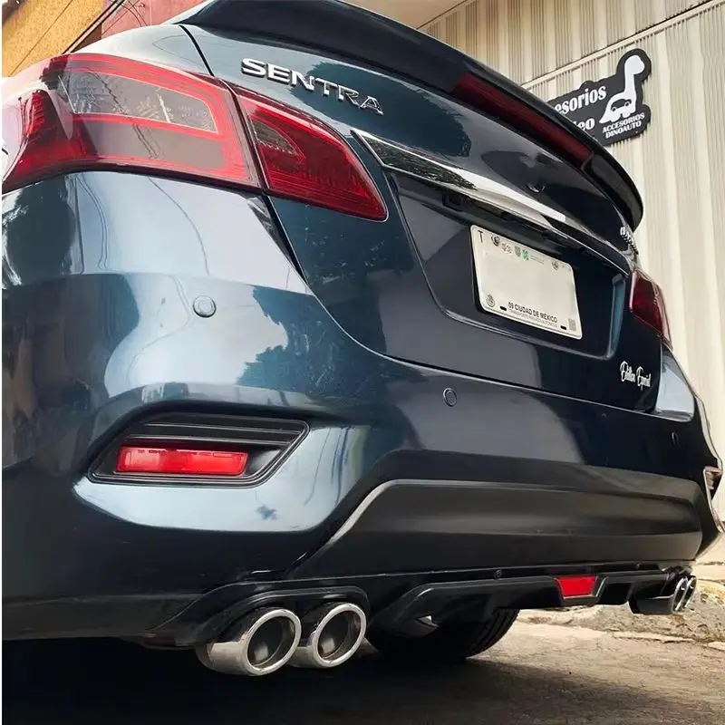 For Nissan Sylphy Sentra /2005-2024 Year Rear Diffuser Bumper Lips Splitter Spoiler Exhaust Tailpipe Body Kit