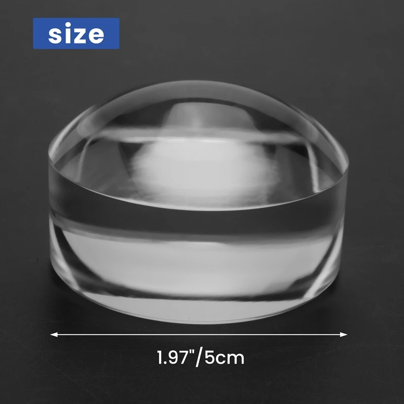 Portable 8X Magnifier 2-Inch Acrylic Magnifying Dome Read Aid Clear Circular Magnifying Glass Dome Easy To Glide For Reading Boo