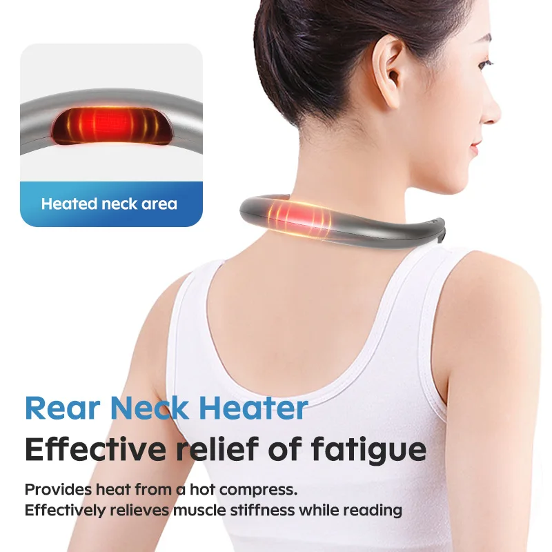 Luz de pescoço recarregável usb com lâmpadas de leitura reguláveis de 3 cores dobráveis cabeças flexíveis duplas aquecimento traseiro luz de livro de cuidados com os olhos