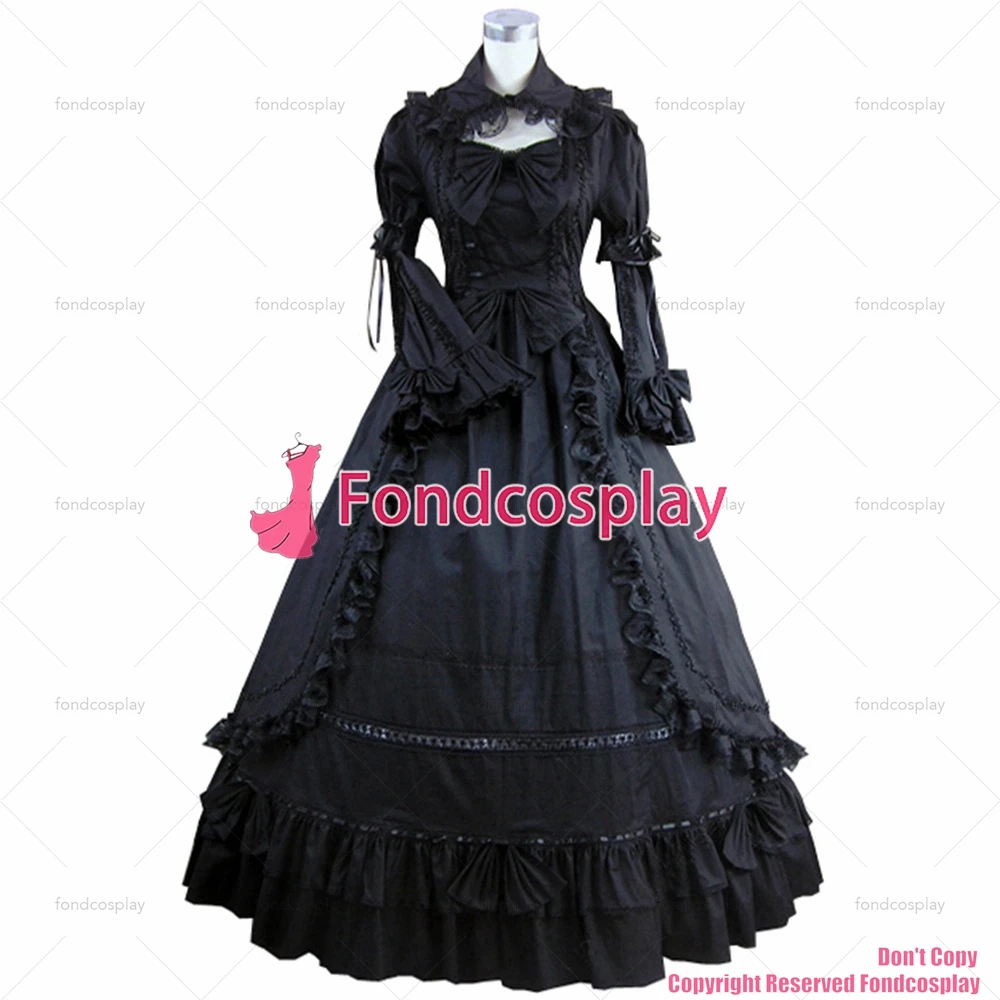 

Gothic Lolita Punk Medieval Gown Black Ball Long Evening Dress Jacket Tailor-made[CK1383]