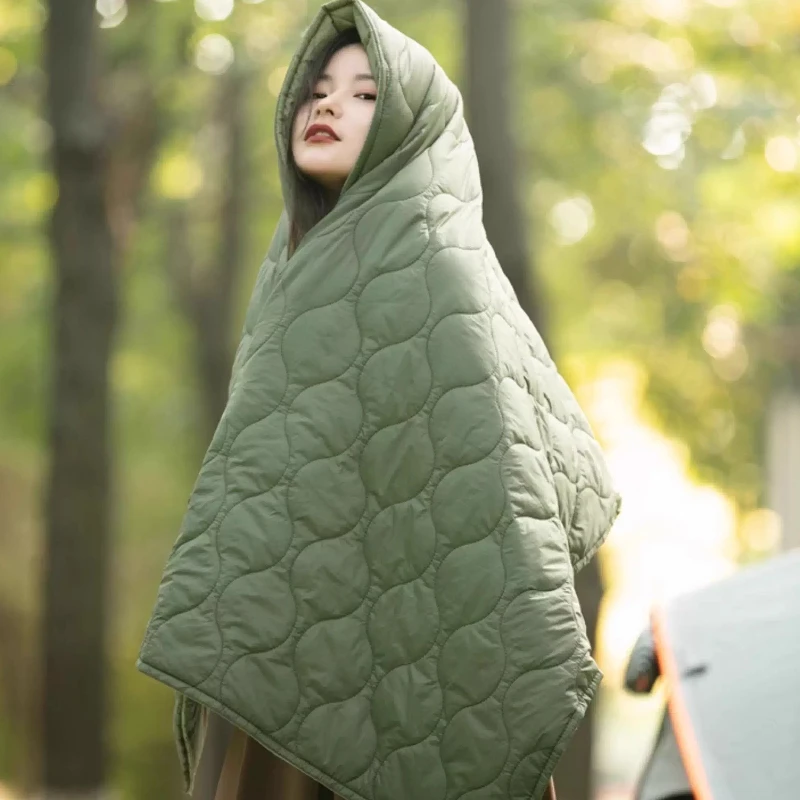 Portable Heated Blanket for Outdoor Camping, Rechargeable & Adjustable Electric Throw for Car Seat,Skin-Friendly Heating Pad