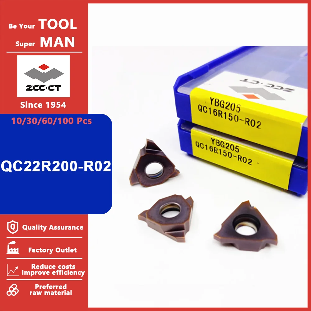 

ZCC CT Original QC22R200-R02 YBG205 Milling Inserts QC22 R200-R02 YBG205 Lathe Tool Carbide Milling Turning Tools