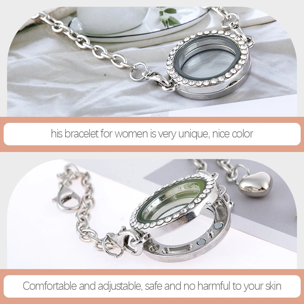 

2Pcs Stylish Adjustable Alloy Bracelet Rhinestone Wrist Chain for Women Girls Fashionable Bangle Alloy Bracelet