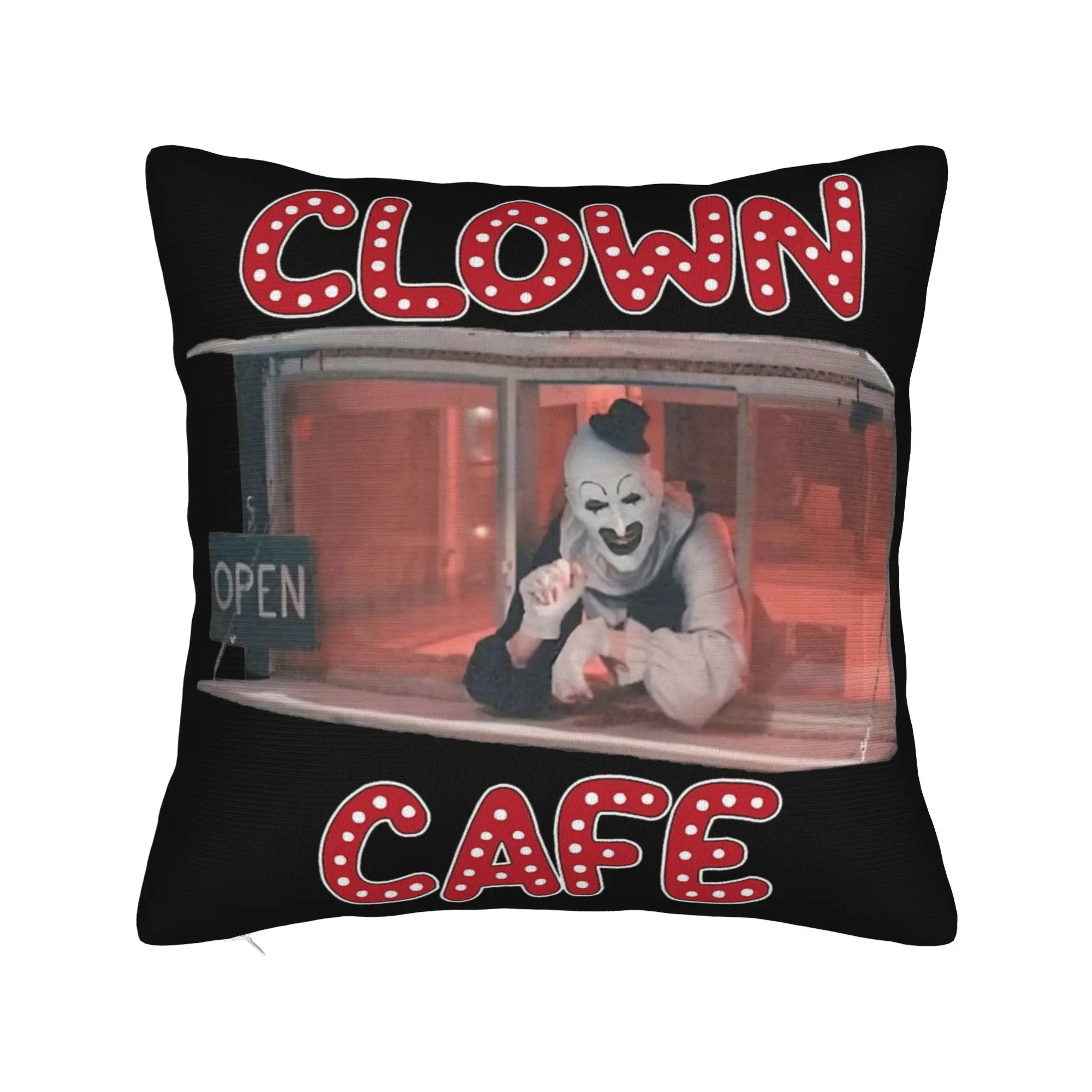 Clown Cafe Terrifier Pillowcase Soft Fabric Cushion Cover Decoration  Pillow Case Cover Home Square 18''