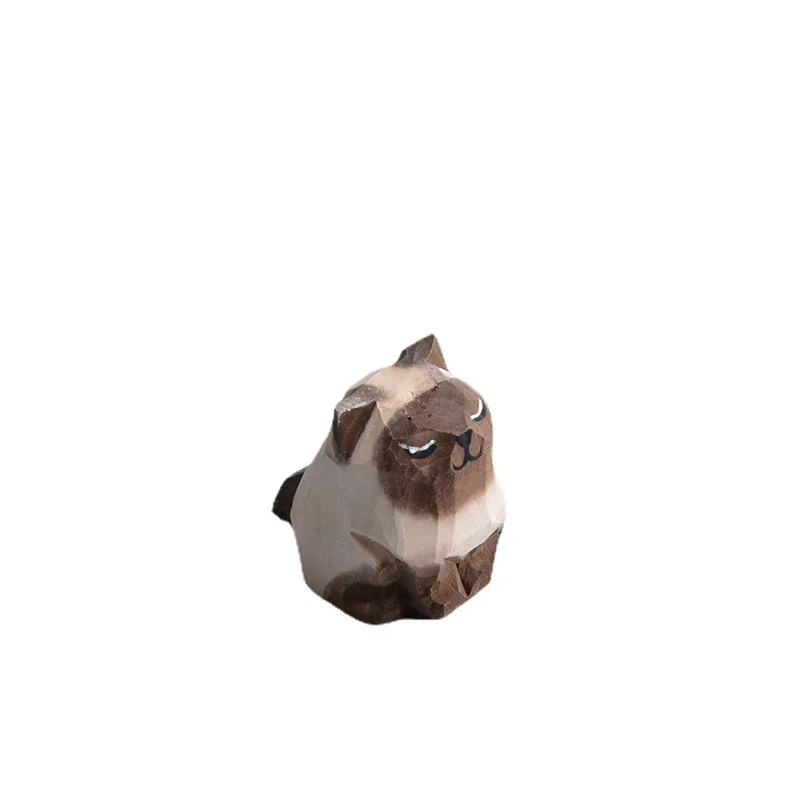 Miniatures Handcrafted Siamese Ragdoll Cat Ornaments British Shorthair Figurines Animal Decoration Key Ring  Backpack Pendant