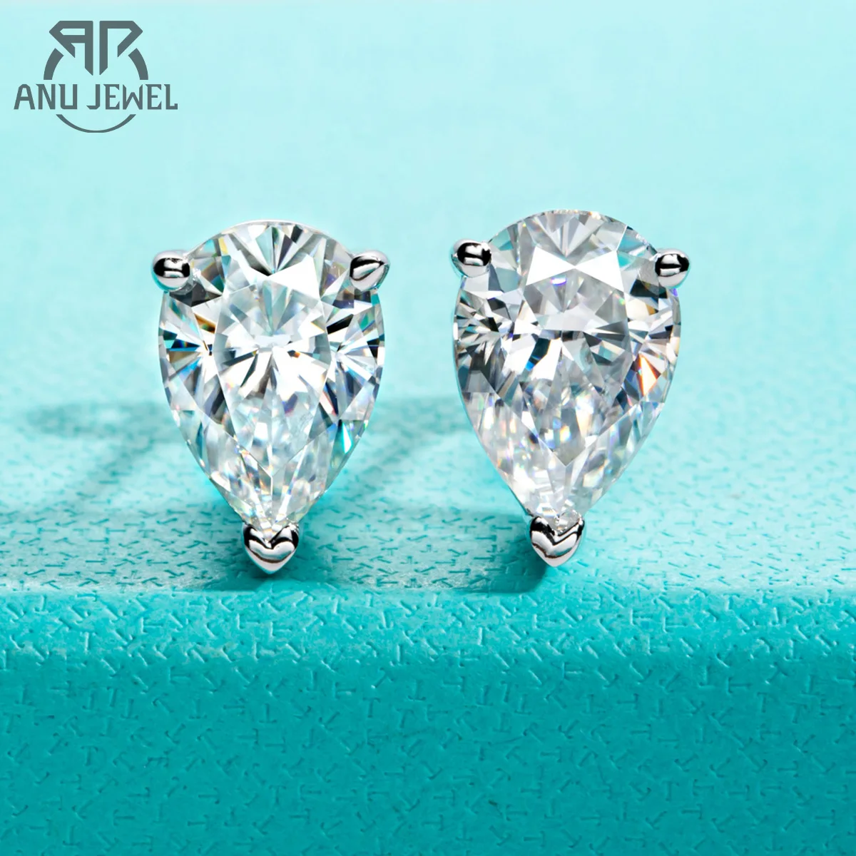 AnuJewel 10K Gold Post 5/2/1.2ct Pear Cut Moissanite Stud Earrings Anti-allergy Eearrings For Women Jewelry Wholesale