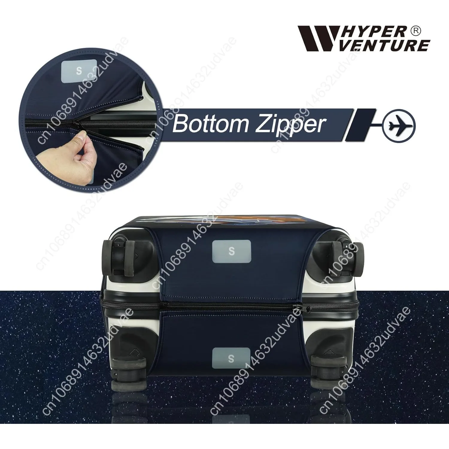 Waschbare Gepäckabdeckung – modischer Kofferschutz, passend für 18–22 Zoll Gepäck (Reise, S)