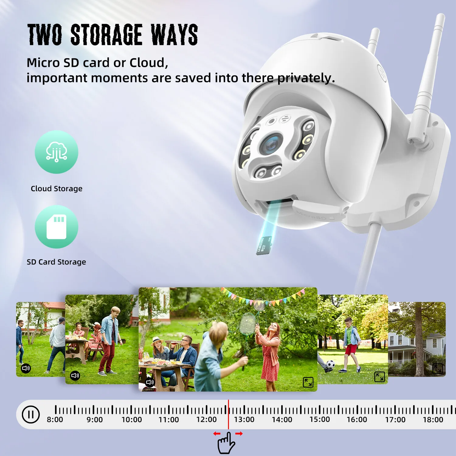 1080P HD IP CCTV Camera Waterproof Outdoor WiFi PTZ Security Wireless IR Cam NVR