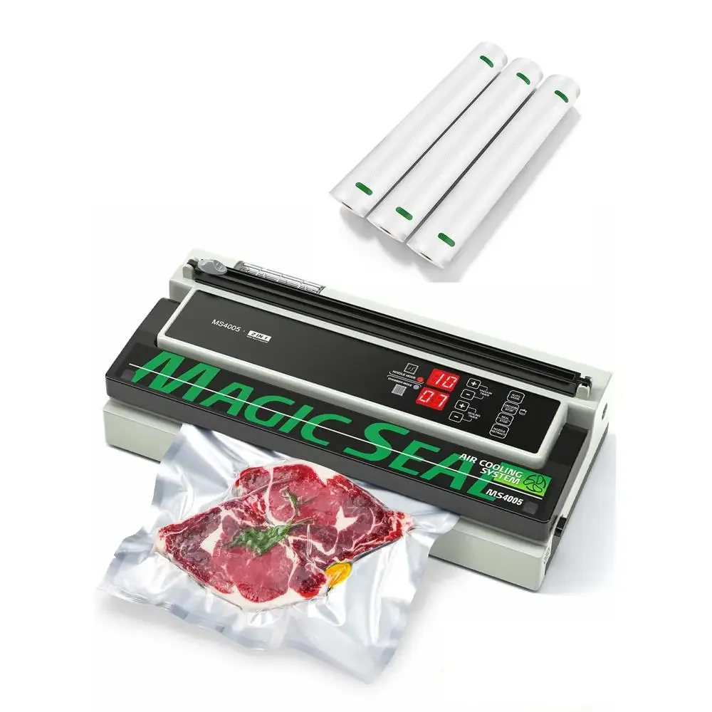 Commercial Vacuum Sealer Textured Vacuum Rolls Food Preservation with Smooth Bags and Mylar Compatible Vacuum Sealing Machine