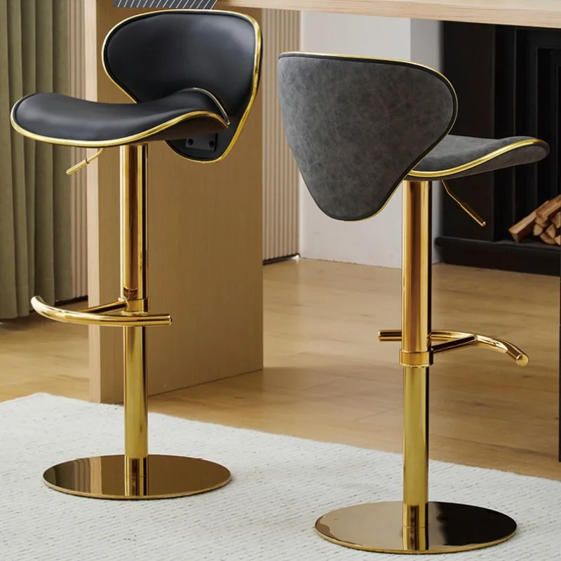 Luxury Designer Bar Chairs Gold Comfortable Swivel Adjustable Height Bar Stools Adults Island Sillas De Bar Interior Decorations