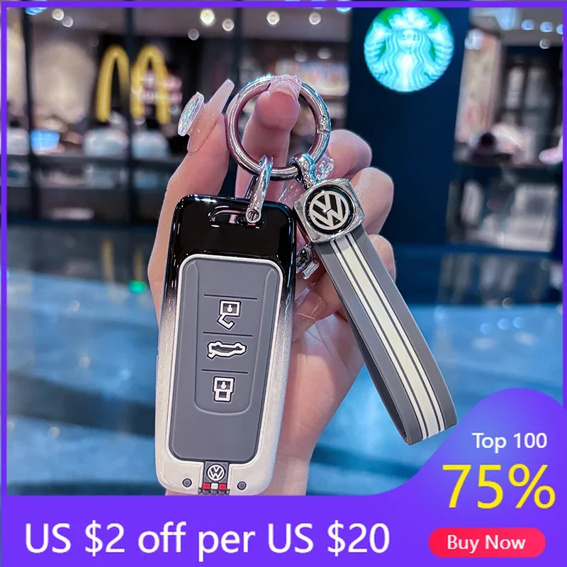 

Чехол-корпус для ключа из цинкового сплава с 3 кнопками для VW Volkswagen Golf GTI 2026, а также для VW Volkswagen Touareg EL 2018-2020