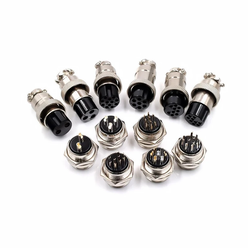 1set GX16 2/3/4/5/6/7/8/9/10 Pin Male & Female 16mm L70-78 Circular Aviation Socket Plug Wire Panel Connector for diy