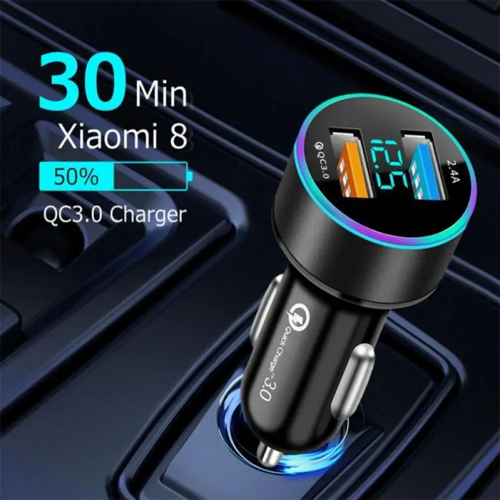 2 4A QC3 0 Car Chargers 2 Ports Fast Charging For Samsung 11 8 Plus Universal Dual USB Car charger Adapter In Car