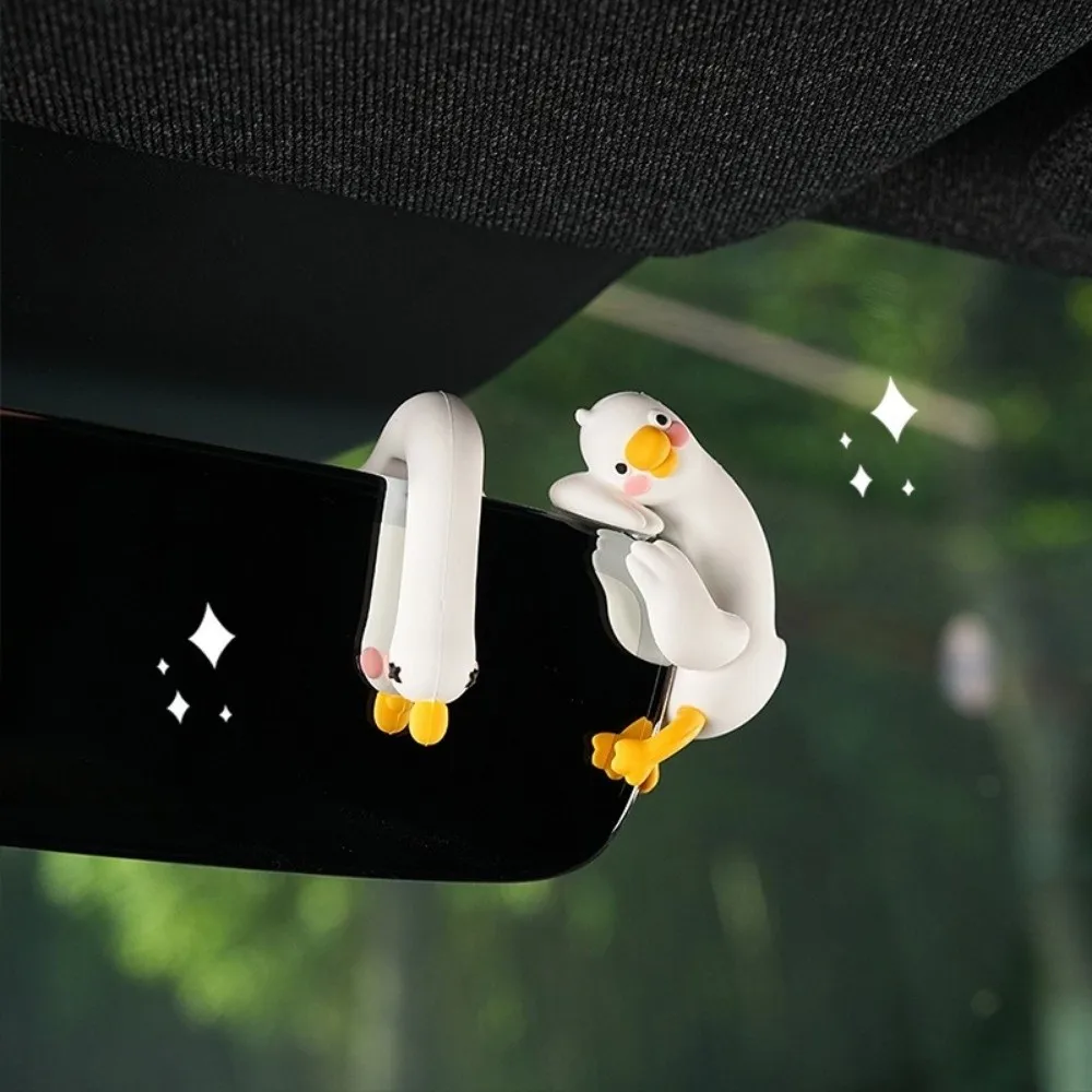 Cartoon Animal Mini Duck Ornament Mini Computer Display Car Center Console Ornament Statue Figurine Computer Monitor Decoration