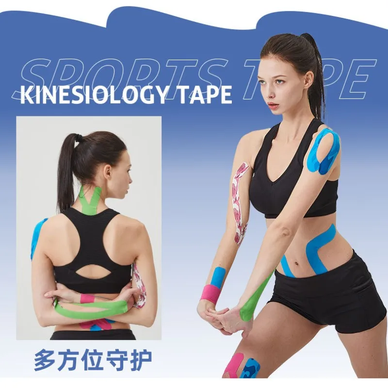 Kinesiology Tape Muscle Bandage Sports Cotton Elastic Adhesive Strain Injury Tape Knee Muscle Pain Relief Stickers