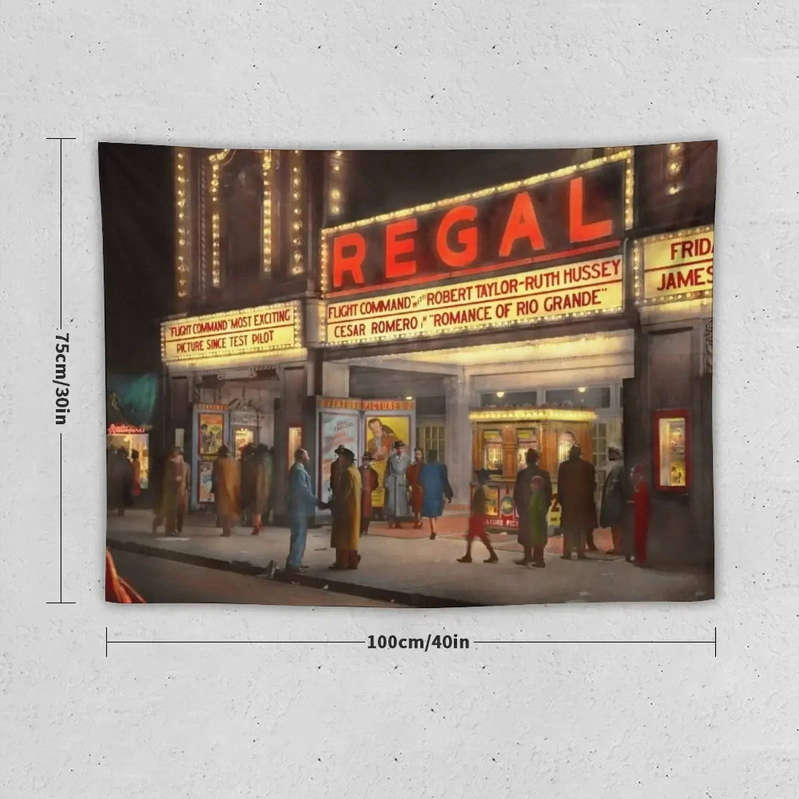 City - Chicago IL - Nightlife at the Regal Theater 1941 Tapestry Bed Room Decoration Wallpaper Custom Tapestry