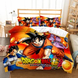 Dragon Ball Z Anime figura syn Goku łóżko-zestaw kapa na kołdrę kreskówka 3D pościel Z nadrukiem łóżko Spead dzieci sypialnia zestaw pościeli