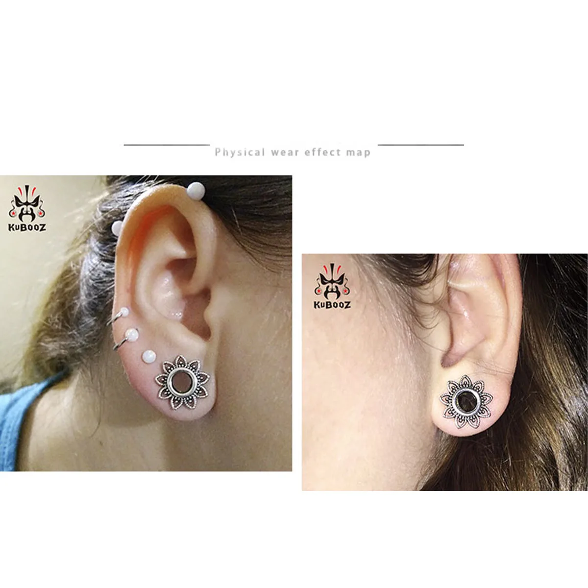 Kubooz piercing small size stainless steel piercing gauges body jewelry expander pair selling ear plug and tunnel