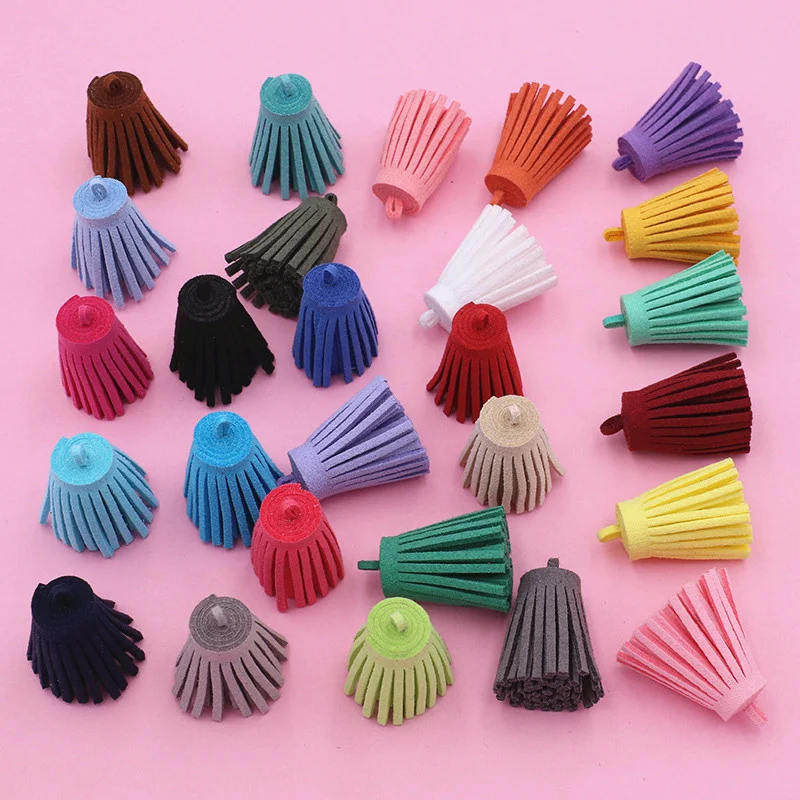 10/20Pcs 30mm Faux Suede Tassel Bulk Leather Tassels Charm Pendant for KeyChain Tassel Cellphone Straps DIY Craft Jewelry Making