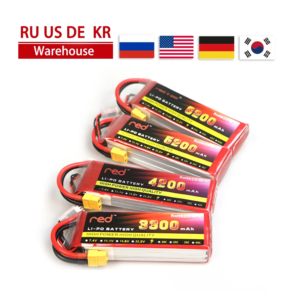 new 4S RC LiPo Battery 14.8V 1800mAh 2200 2600mAh 3300mAh 4200mAh 5200mAh 25C 35C For RC Airplane Drone Helicopter Car 4S LiPo