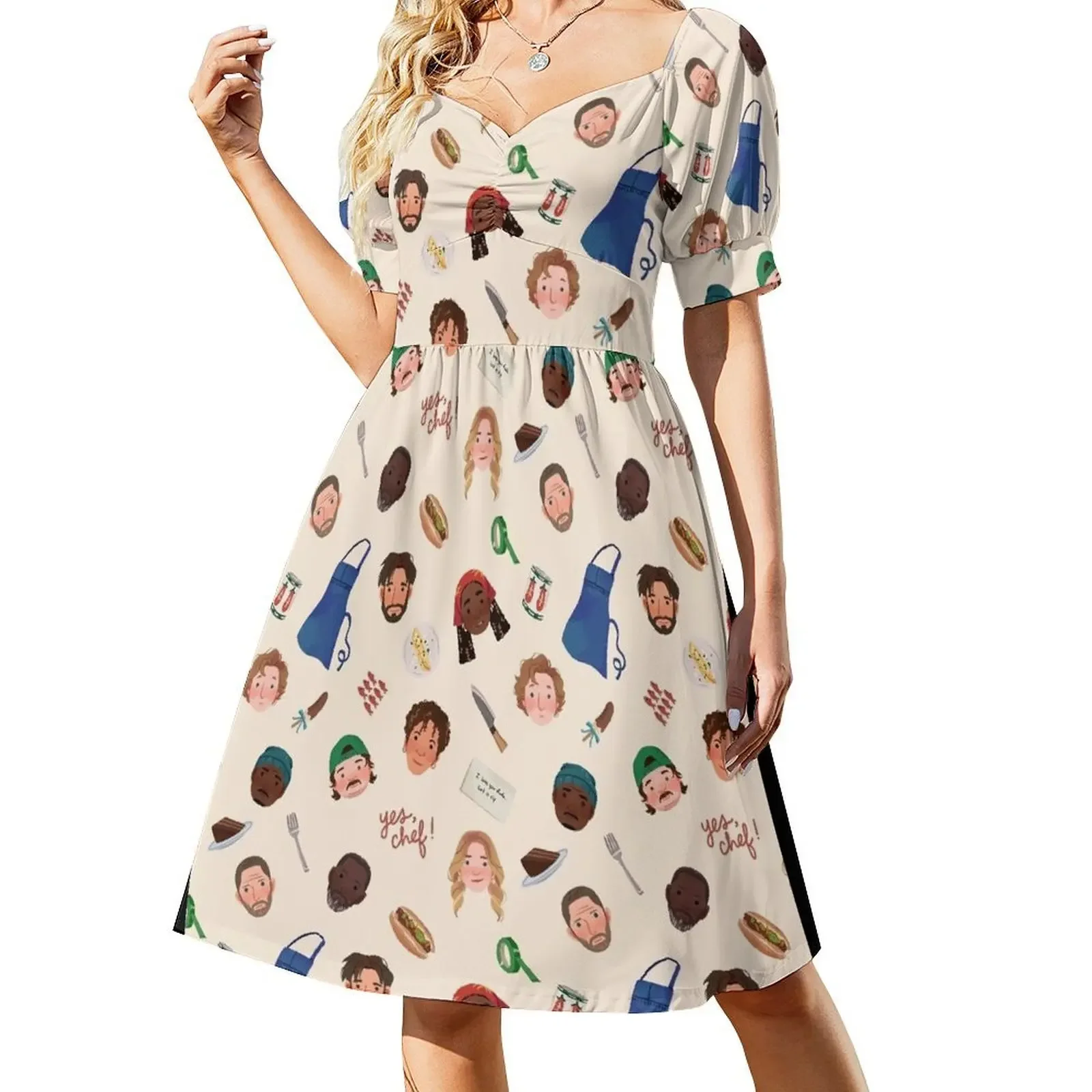 

The Bear Family Short-Sleeved Dress women clothes elegant dress Dress