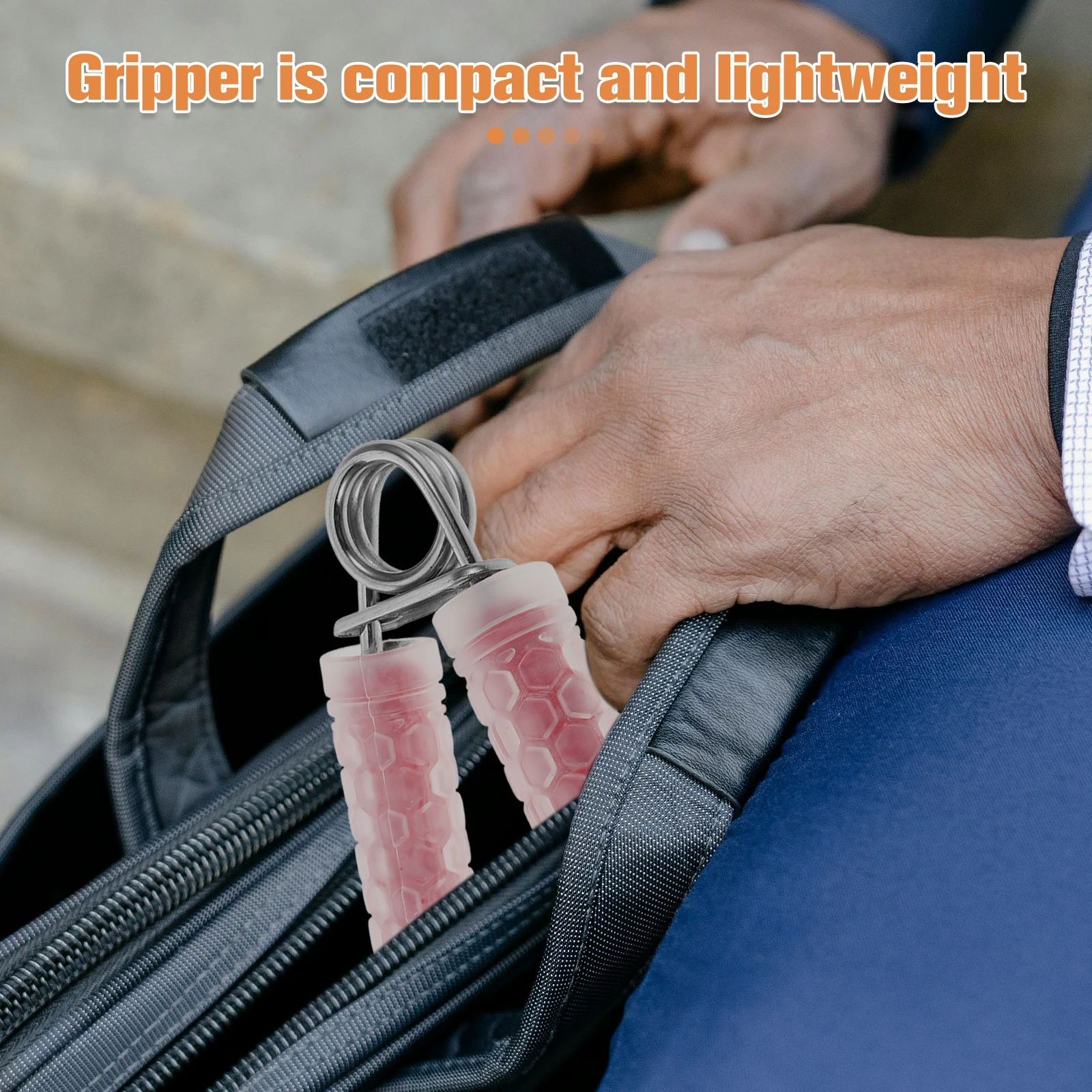 

1pcs Hand Grip Strengthener Steel Pp Adjustable Resistance Forearm Finger Muscle Trainer For Athletes Gym Office Portable Hand