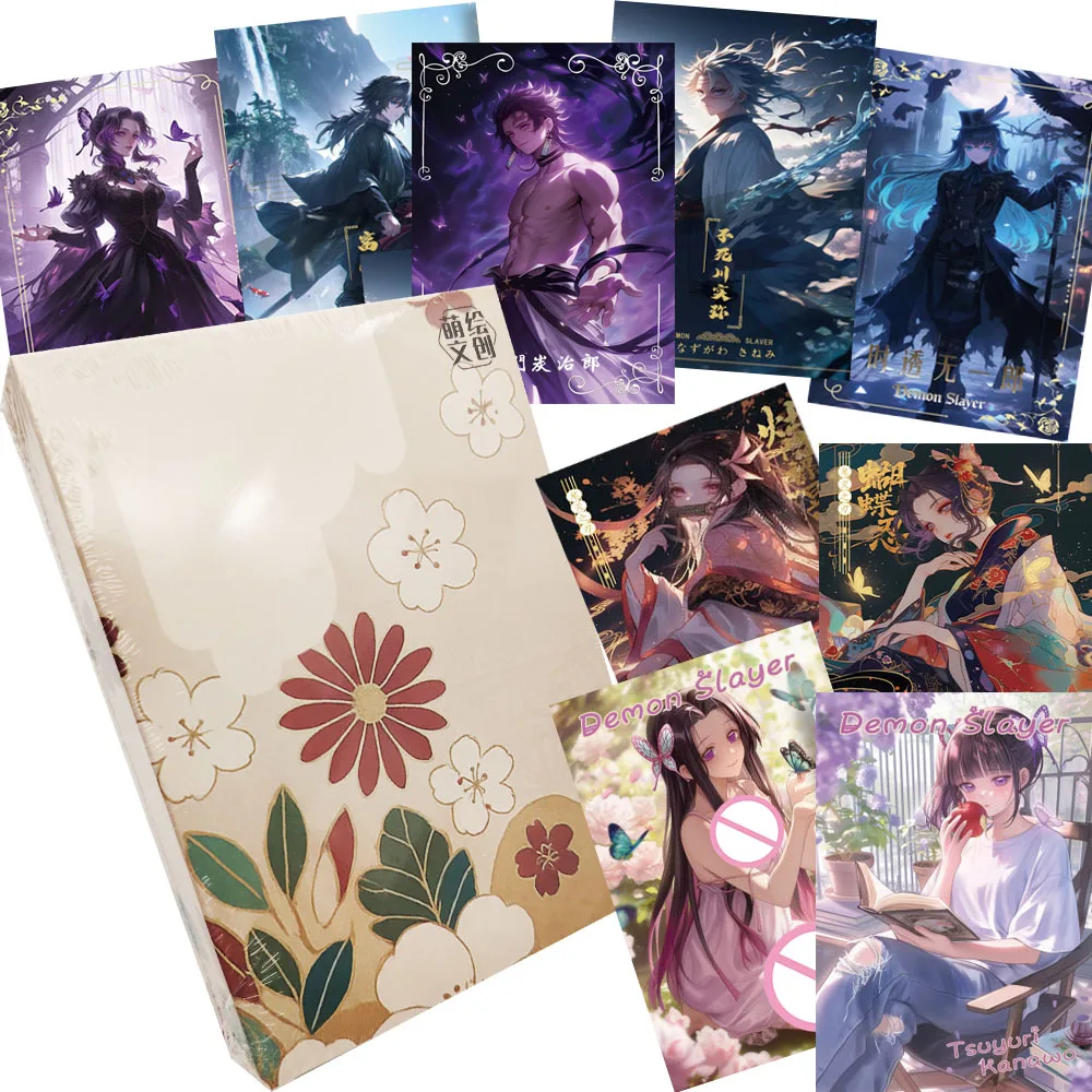 

Demon Slayer Hobby Collection Cards for Children Kamado Tanjiro Q-version Cute Anime Acrylic Color Paper Creative Cards Toy Gift