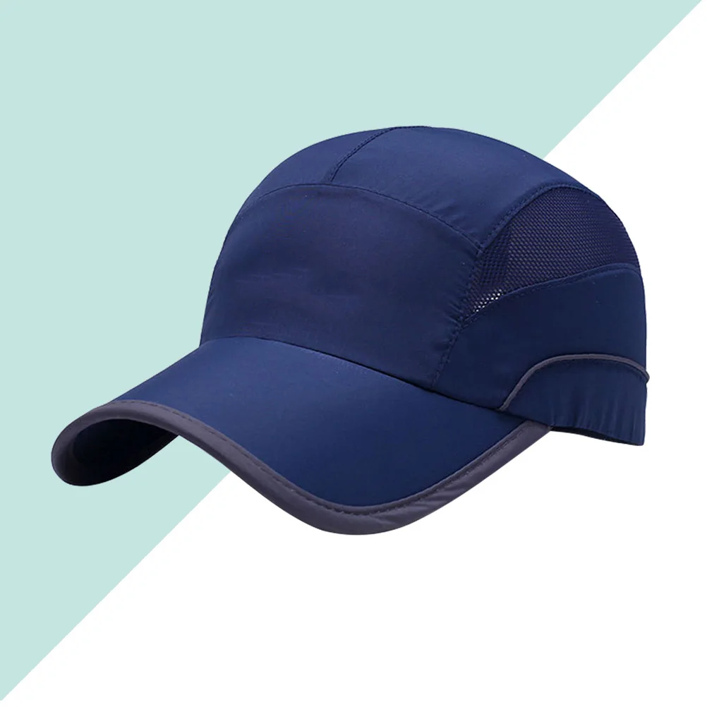 

Sun Protection Baseball Cap Men Quick Dry Adjustable Outdoor Fishing Climbing Hat Dark Blue Lightweight Summer Sport Wear