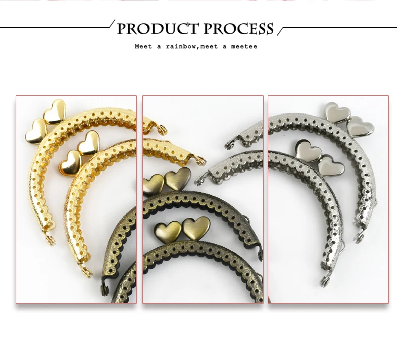 1/2/5/10Pcs 85mm Embossed Metal Purse Frame Mini Coin Bags Handle Handmade Wallet Kiss Clasp DIY Sewing Brackets Bag Accessories