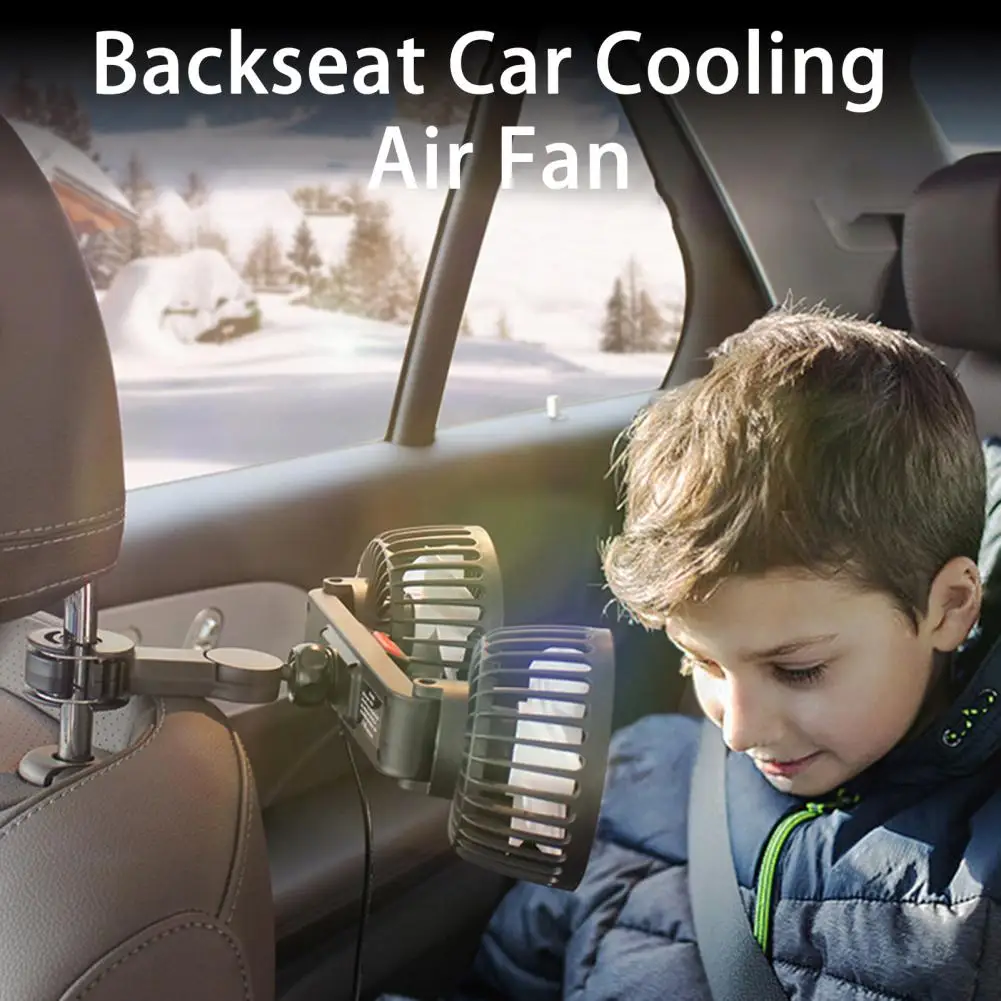 Electric Car Fan  Durable Ultra Quiet Backseat Car Cooling Fan  Adjustable Vehicle Fan