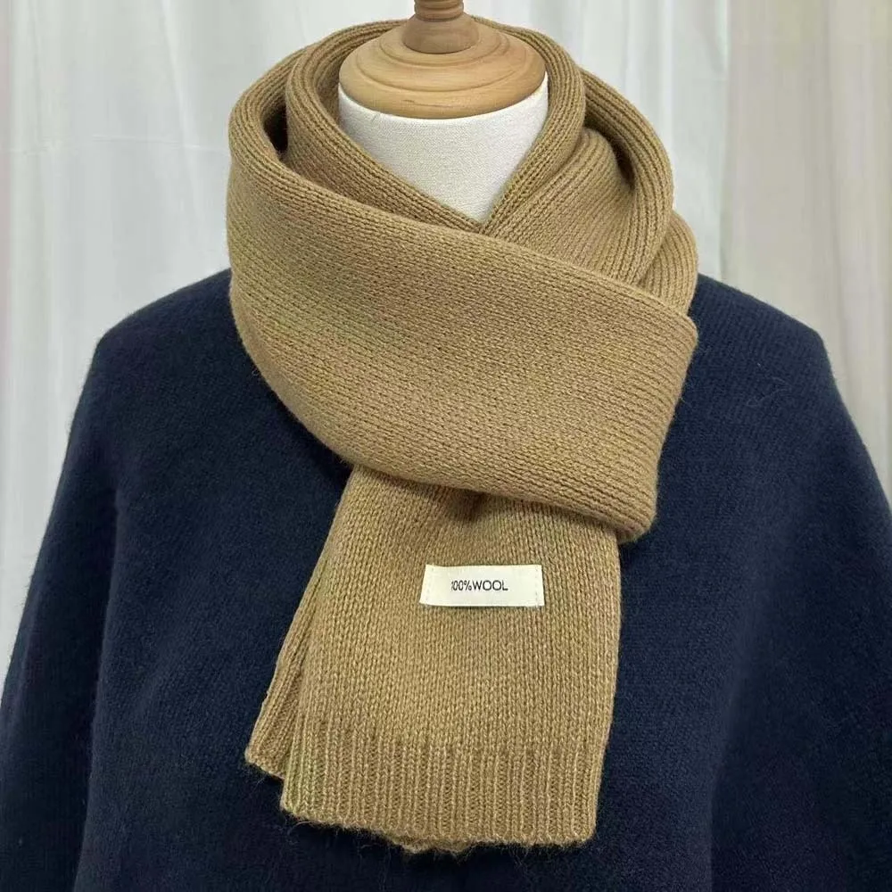 

Large Solid Color Knitting Wool Scarf Soft Cold-proof Long Thickened Neckscarf Classic Windproof Winter Warmer Scarf Couple