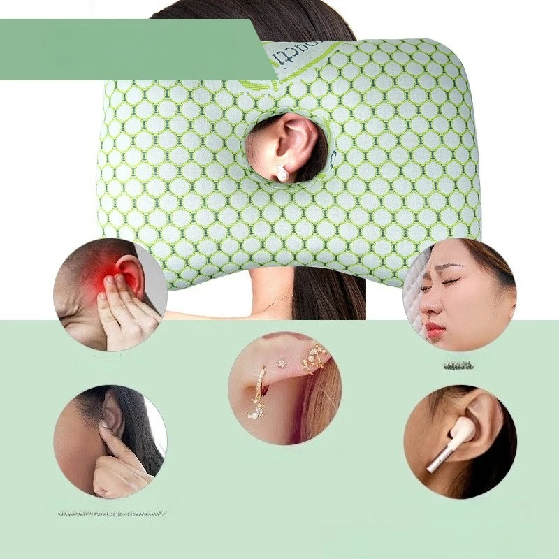 1pc Single Hole Ear Protection Pillow Pressure Relief Ear Pillow Side Sleeping Cushion for Beauty Salon Elderly Patients
