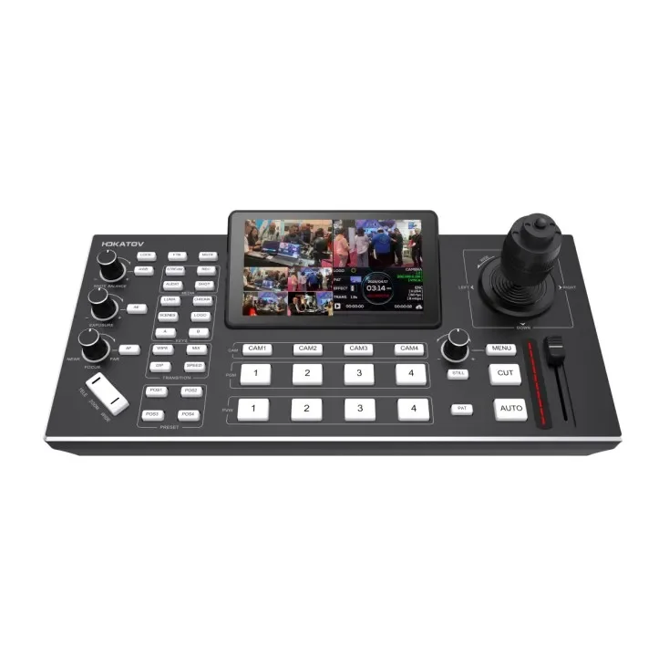 

Mini Atem Quad Video Switcher With 5.5 Inch LCD Screen Five Way Rocker Suitable For Live Broadcast Streaming