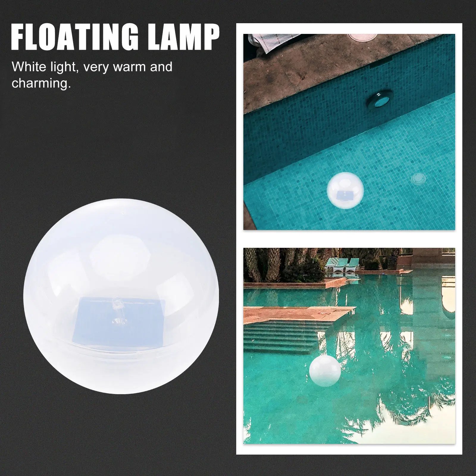 Solar Ball Light Floating Globe Lamp White LED Pool Lighting Solar Panel Energy Saving Decoration LED Floating Lights