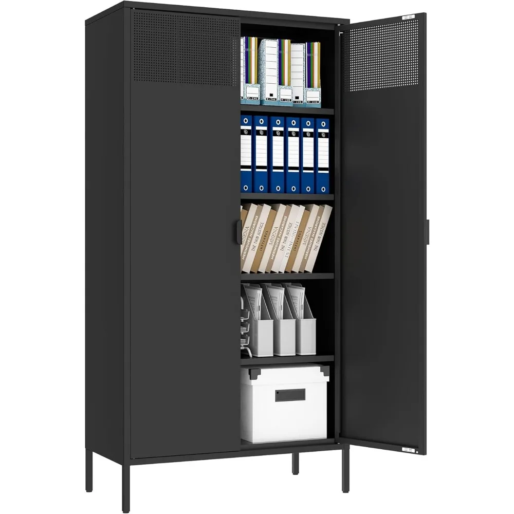 

Metal Storage Cabinets with Adjustable Shelves,Metal File Cabinet,Steel Storage for Home & Office,Kitchen Pantry,Tool Cabinet