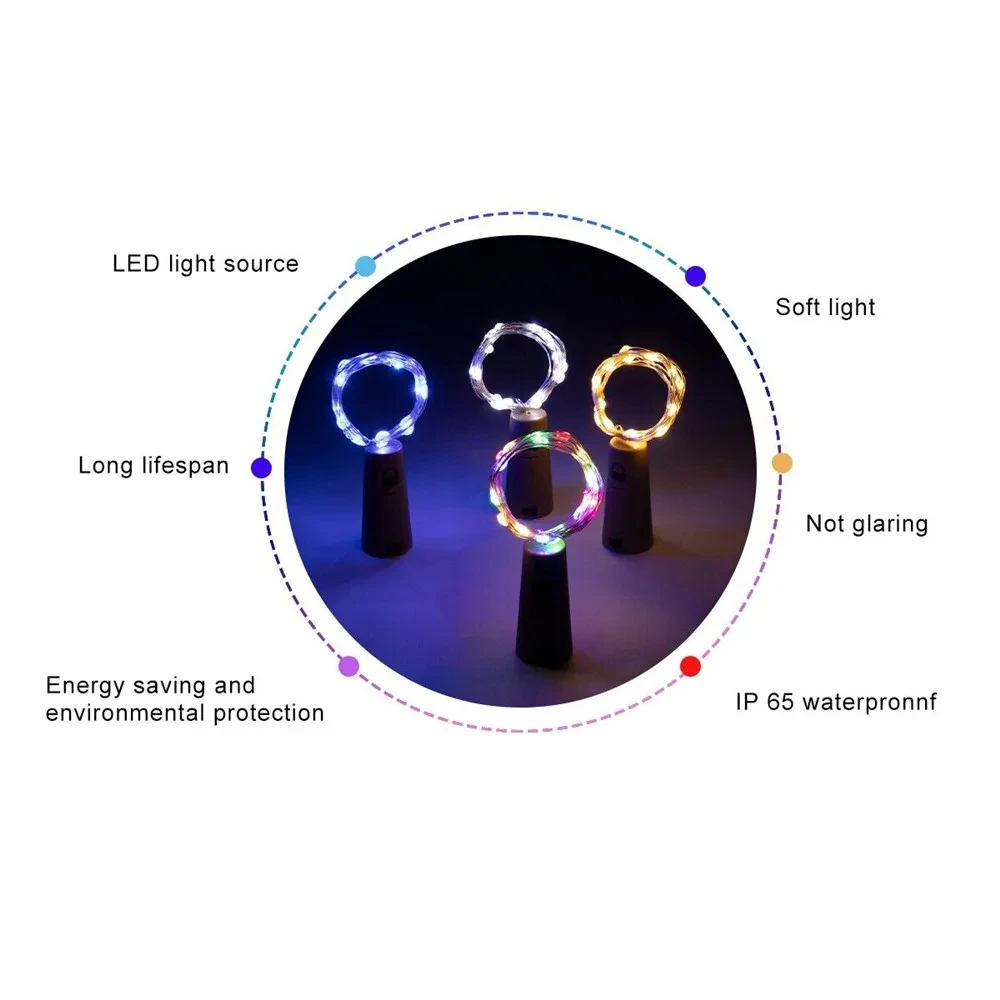2 Meter 20 Led 1 Meter 10 Led Bottle Fairy String Lights Cork Christmas Wedding Party