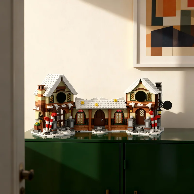 

1018pcs MOC Santa S Extended Workshop Seasonal Christmas Creator Model Building Blocks Room Decor, Home Decor Display Model Gift