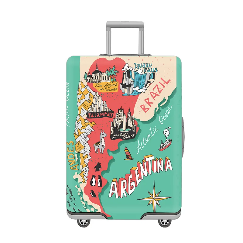 

Spot Elastic Thickened Suitcase Cover Wholesale Amazon Printing Protective Cover Suitcase Dust-proof