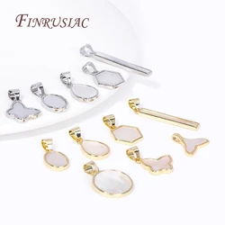 Multi Types DIY Jewelry Making Pendants 18K Gold Plated Brass Inlaid Shell Charms For Necklace Jewelrlly Material Wholesale