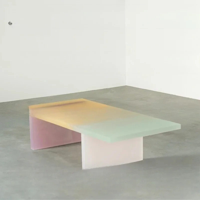 TTNordic Matte Rectangular Coffee Table Living Room Retro Acrylic Coffee Table