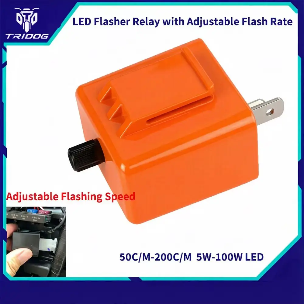 Adjustable Flash Frequency 12V Electronic Flasher Relay for Motorcycle  Turn Signal Flasher Square Flashing Indicator Relays