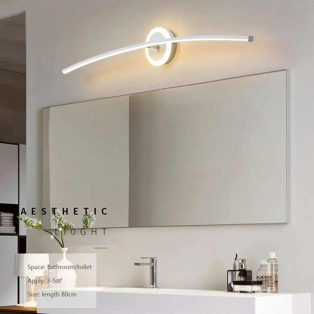 Bathroom Mirror Light Elegant Creative Long Strip Decor Wall Lamp Washbasin Makeup Toilet Vanity LED Interior Night Light