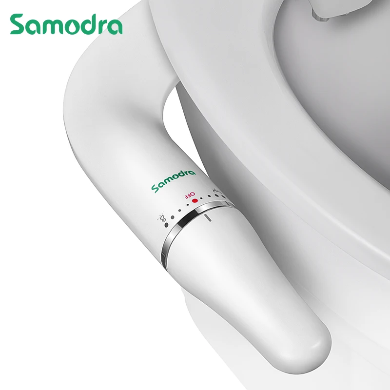 SAMODRA-Siège de toilette bidet ultra-mince, accessoire de rêve avec entrée en laiton, pression d\'eau réglable, douche hygiénique