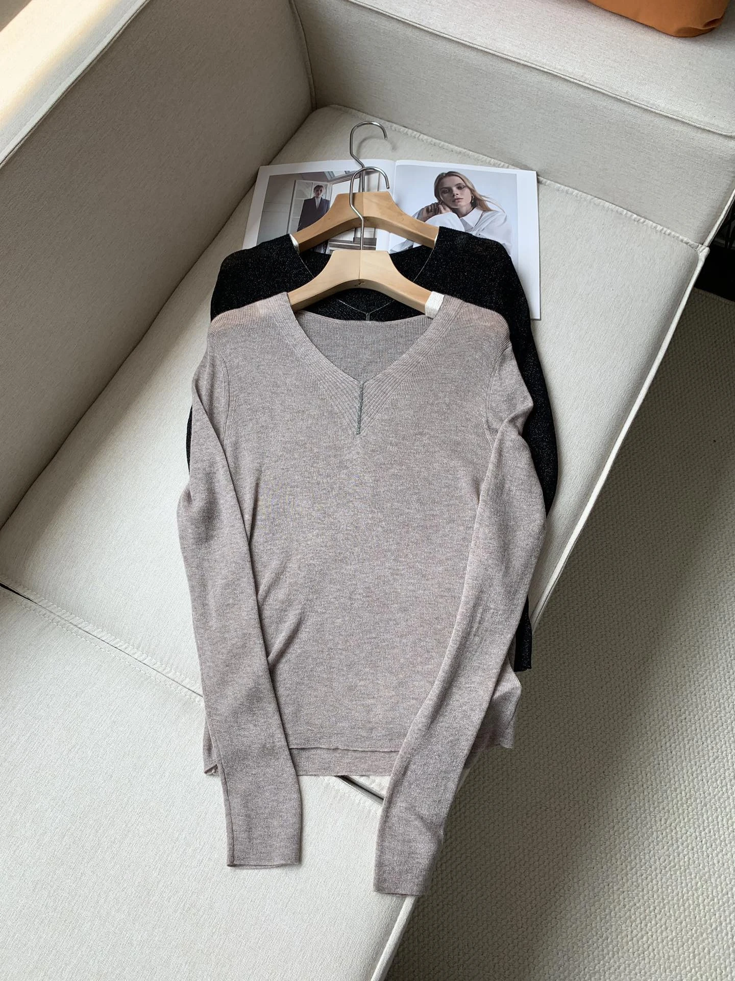 

New Early Autumn Sheep Wool Knitted Bottoming Shirt Slim Fit Comfortable Skin-Friendly Women'S Tops