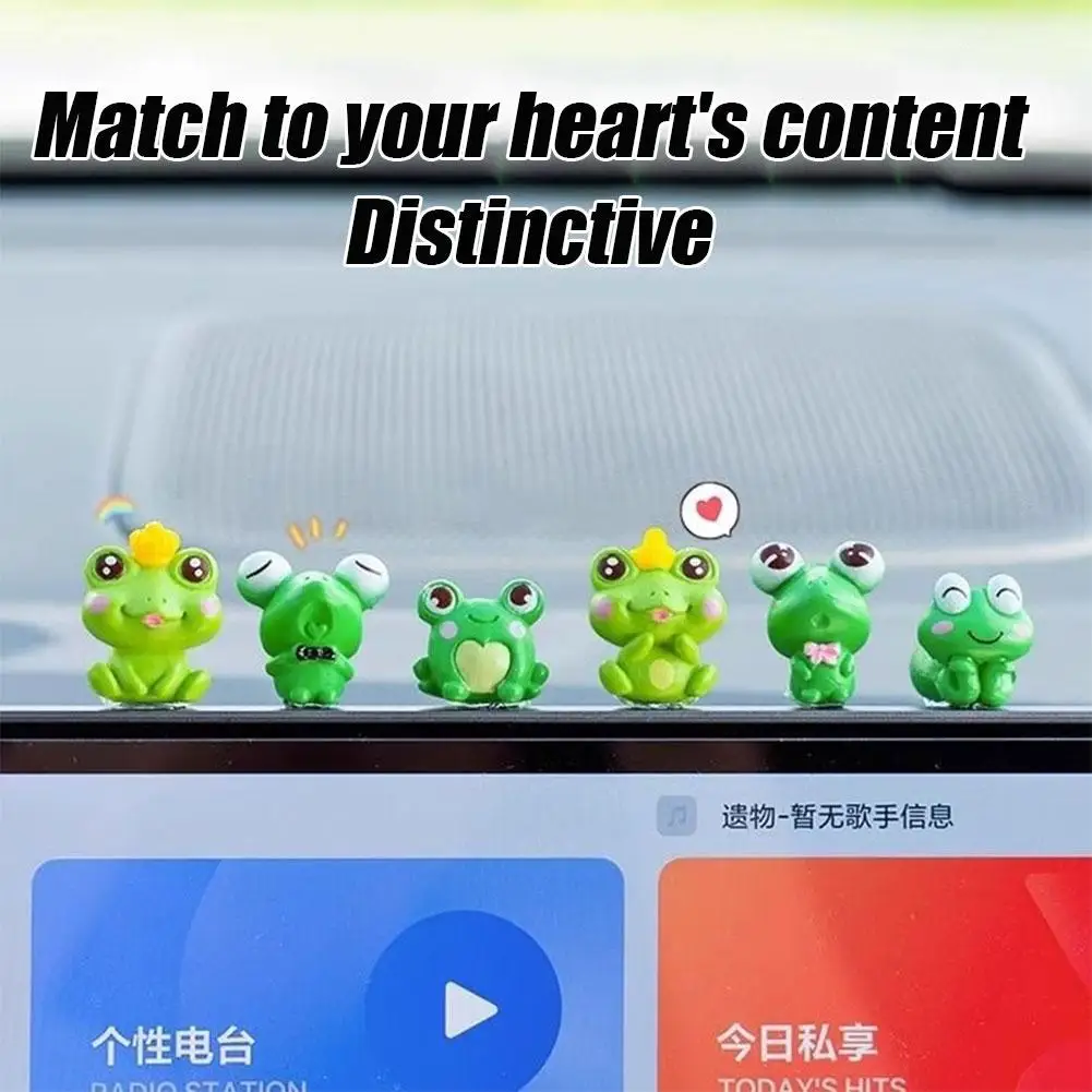 7Pcs Lonely Frog Noctilucent Car Accessories Cartoon Car Center Console Decoration OfficeDesk Computer Screen DecorationDollGift